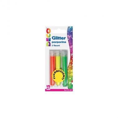 Glitter porporina fluorescente 3 flaconi 12ml