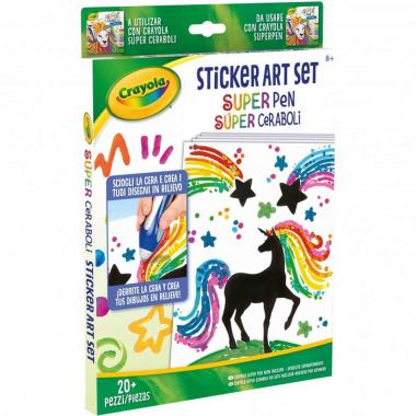Super pen stickers art set crayola