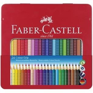 Astuccio metallo da 24 matite colorate acquerellabili colour grip
