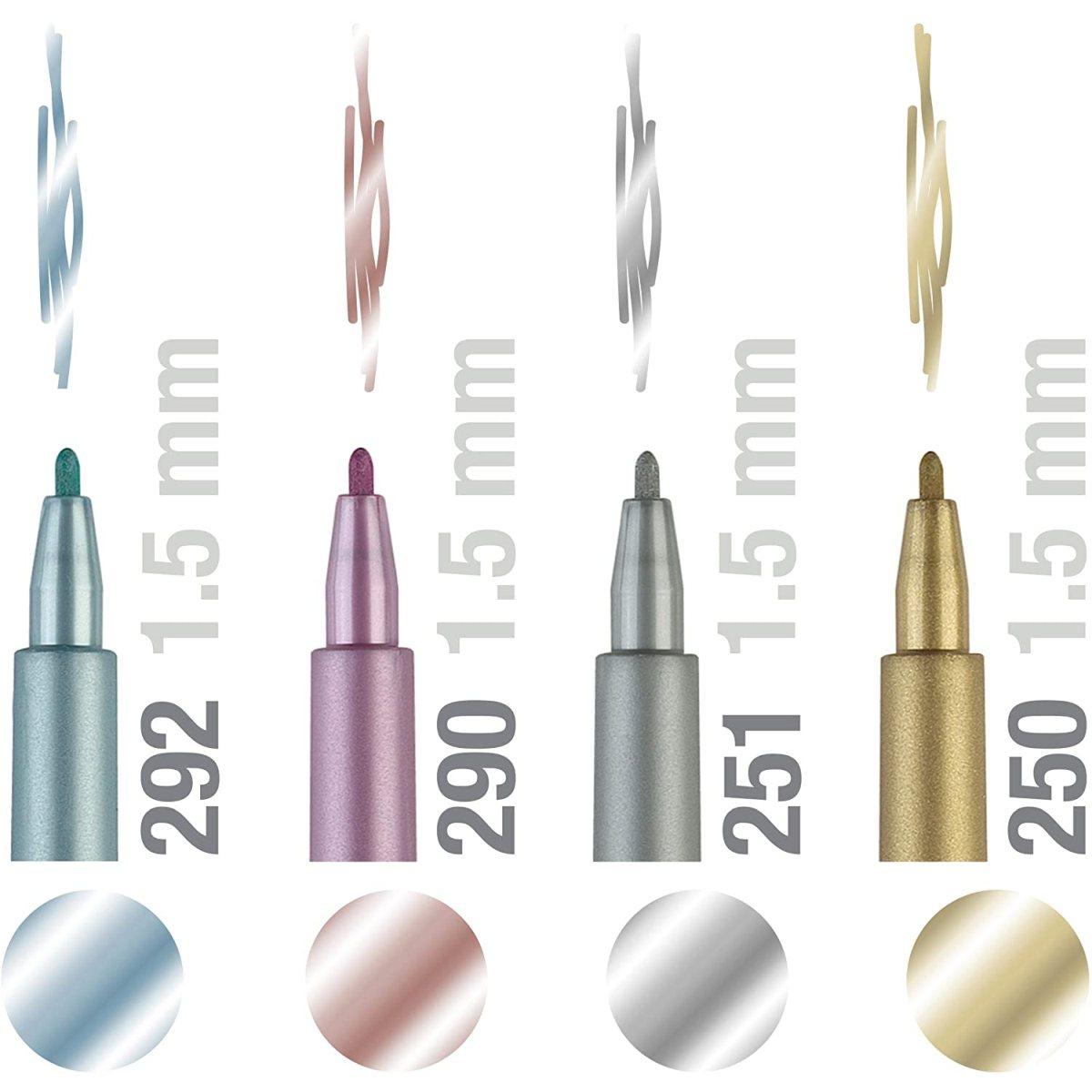 Set 4 pitt artist pen handlettering metallic