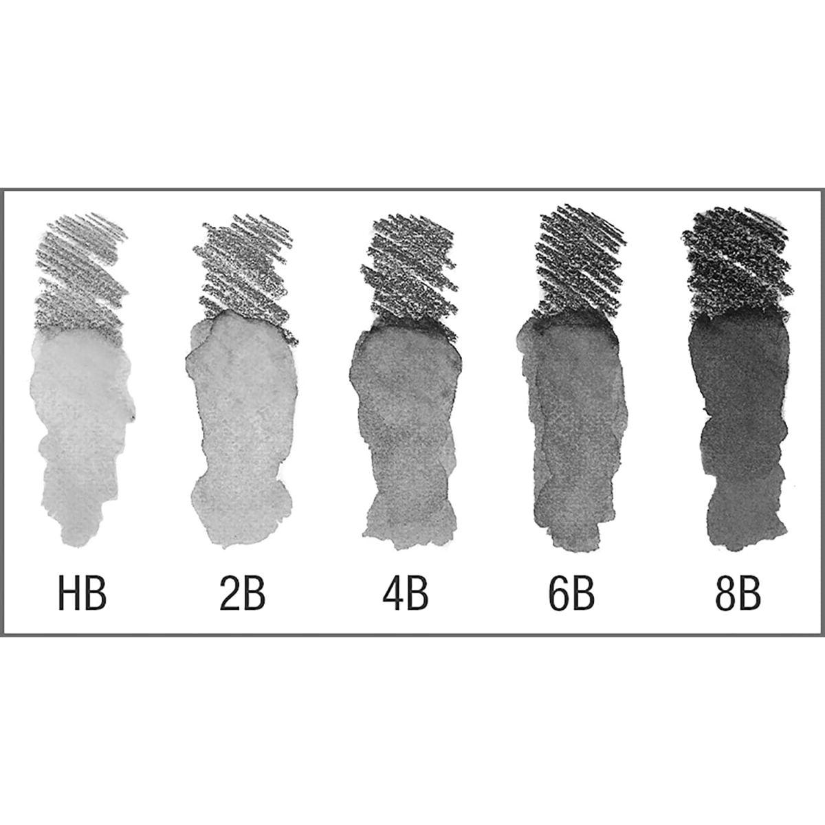 Astuccio in metallo 5 matite in grafite acquarellabili