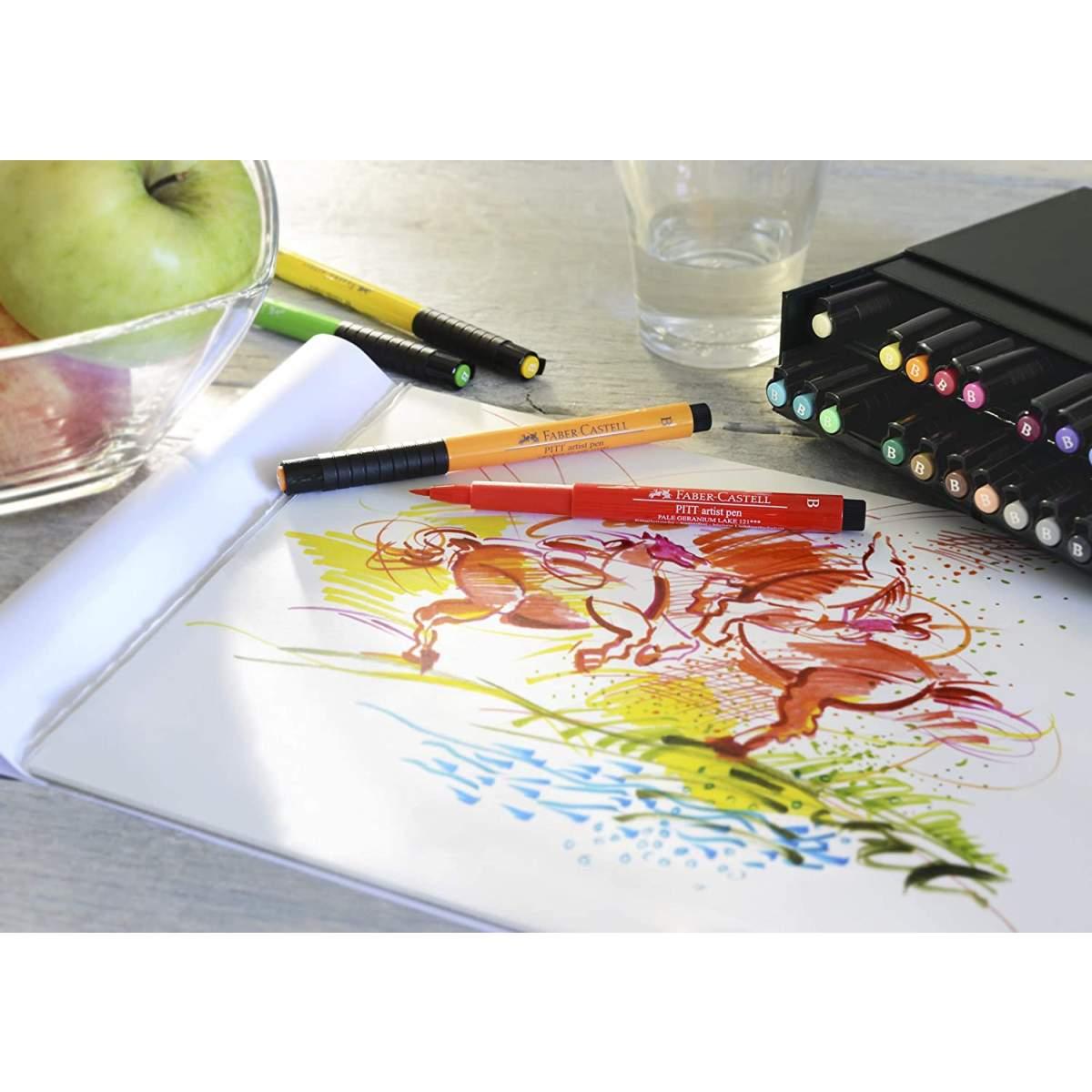 Gift box simil pelle pitt artist pen con 24 colori