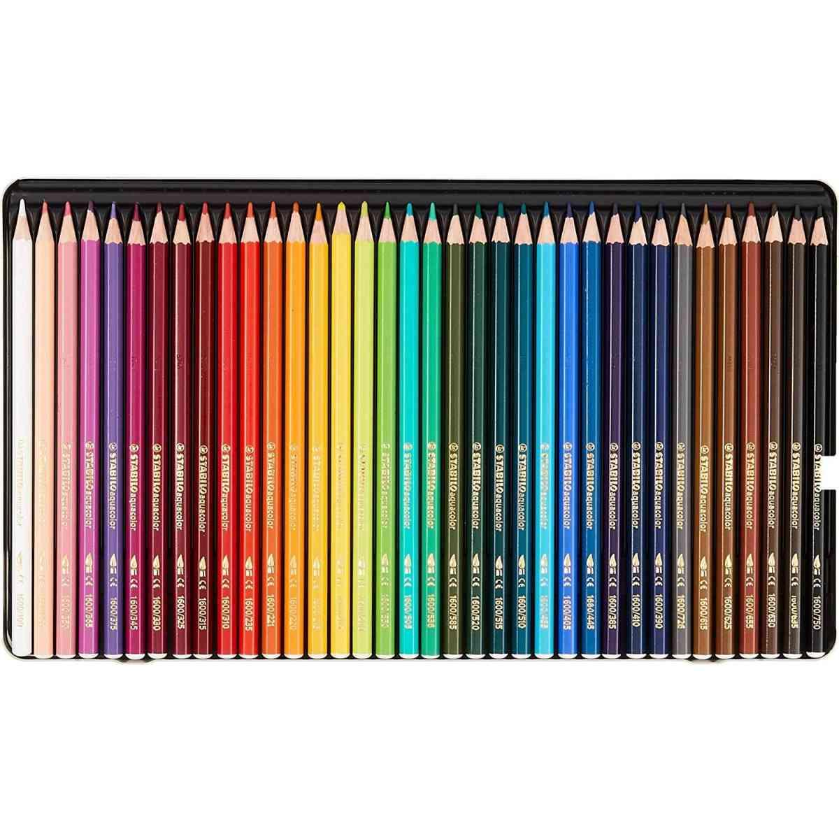 Stabilo aquacolor - scatola in metallo da 36 - colori assortiti