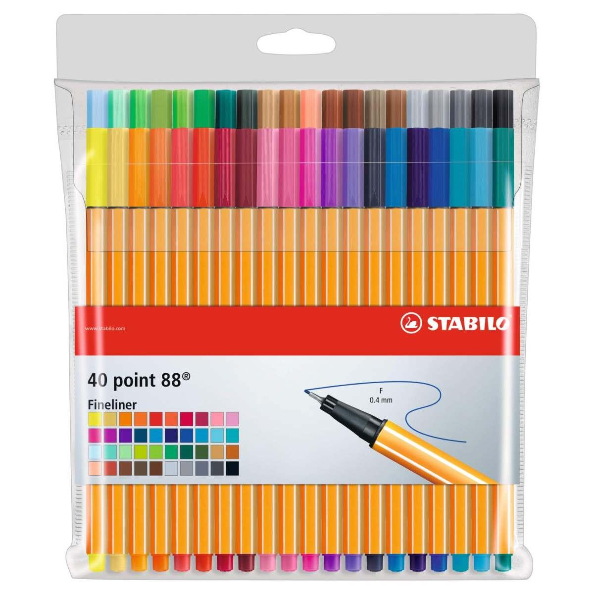 Confezione 6 penne colorate Fineliner Point 88