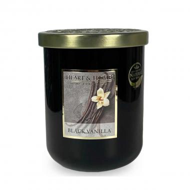 Heart & home candela in cera di soia 340g black vanilla