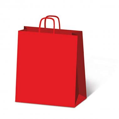 Shopper rosso in carta con manico 26x12x36
