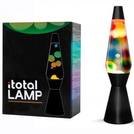 I-total Lampada lava rainbow liquido trasparente base nera 36 cm