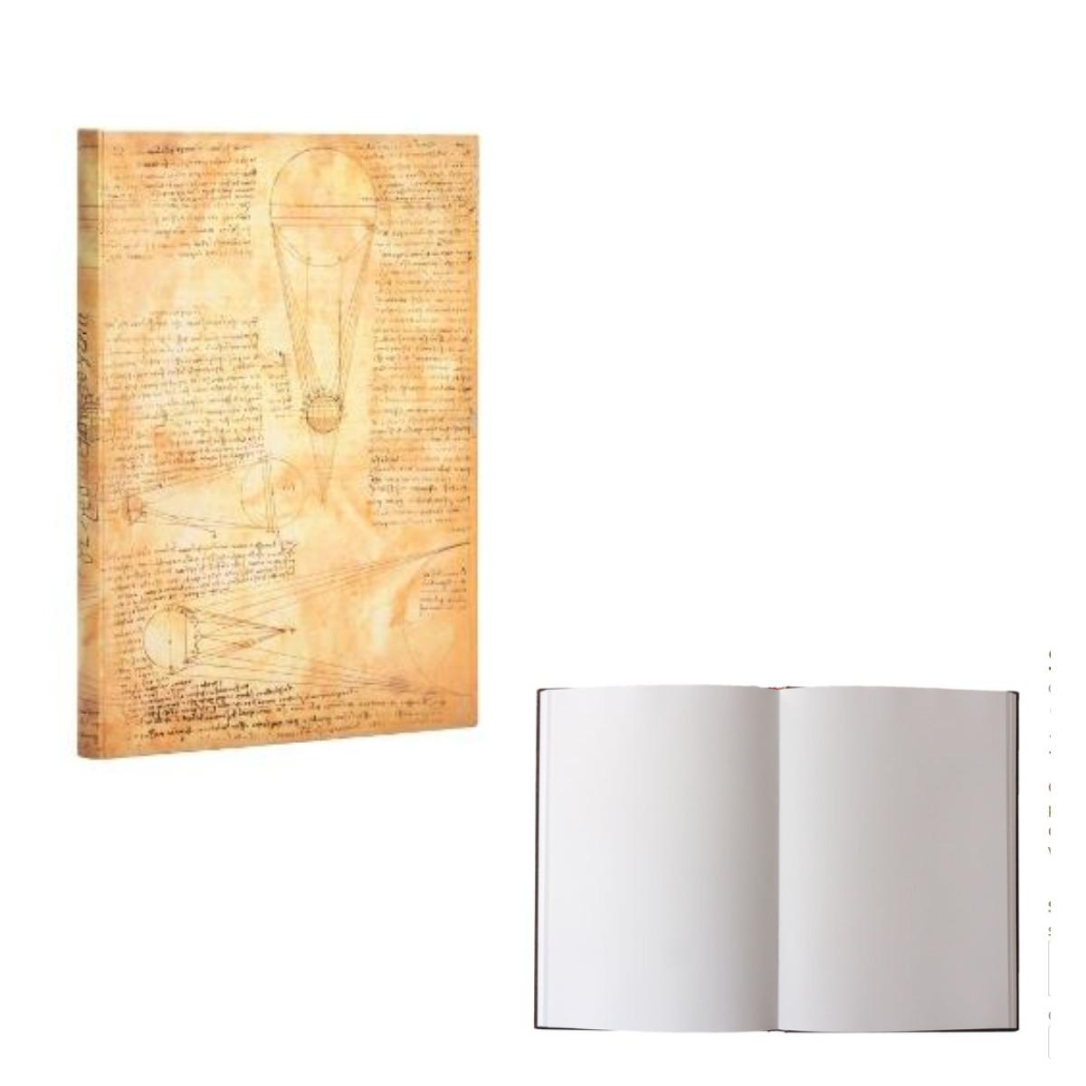 TACCUINO PER GLI SCHIZZI PAPERBLANKS <br />GLI SCHIZZI DI LEONARDO SOLE E CHIARO DI LUNA GRANDE 21X30 CM