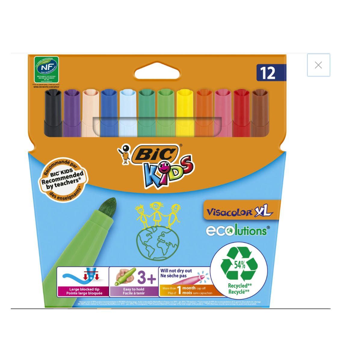 Pennarello bic kids punta 4,5 mm 12 colori