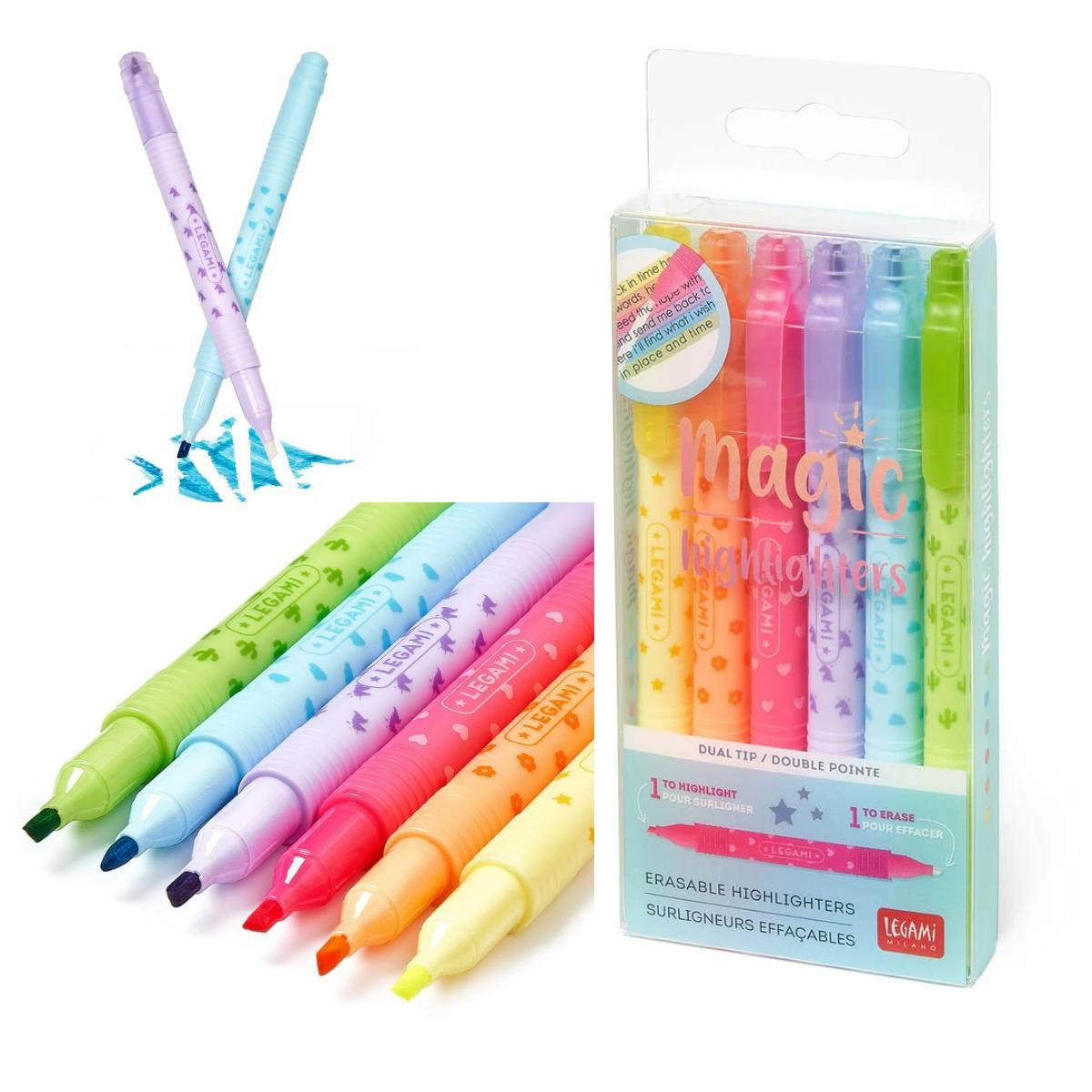 Set 6 evidenziatori cancellabili magic highlighters