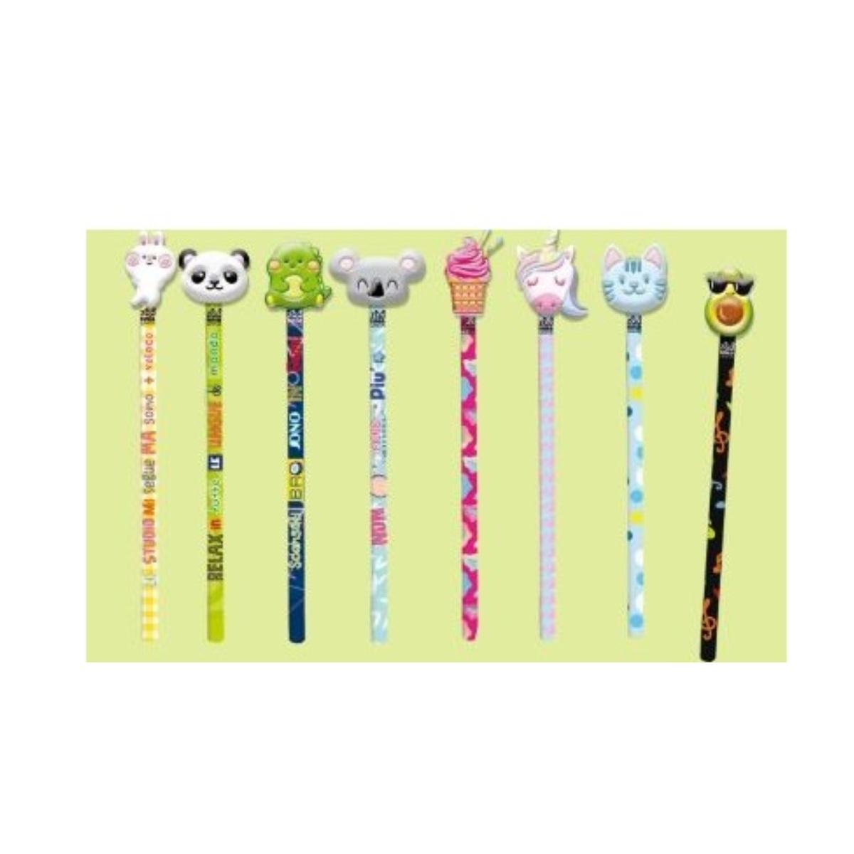 Matita tinta unita zoo con topper