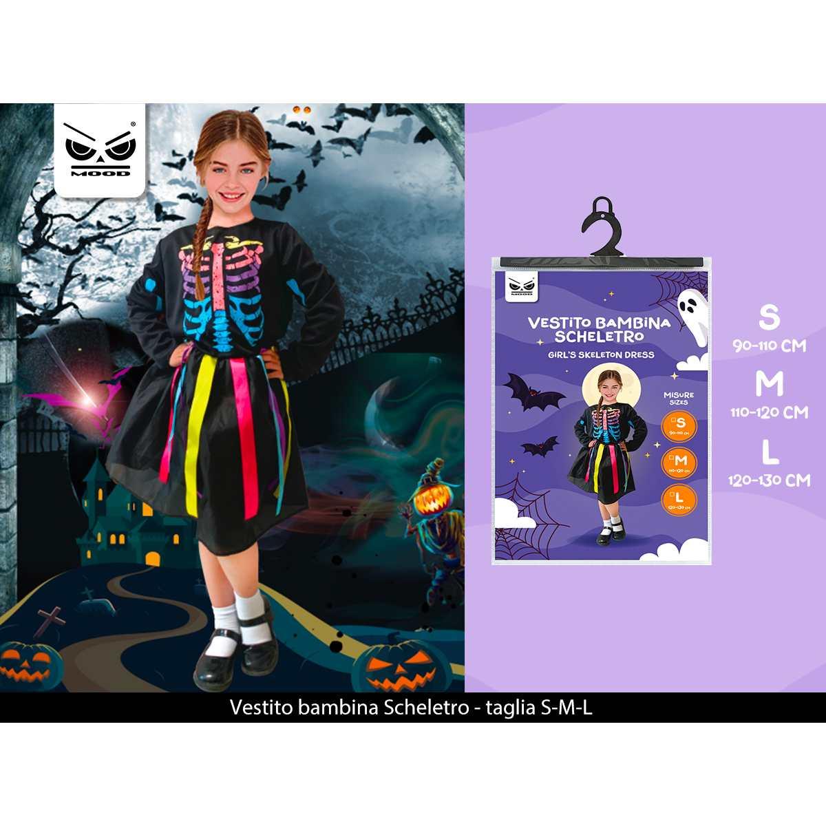Vestito scheletro bambina