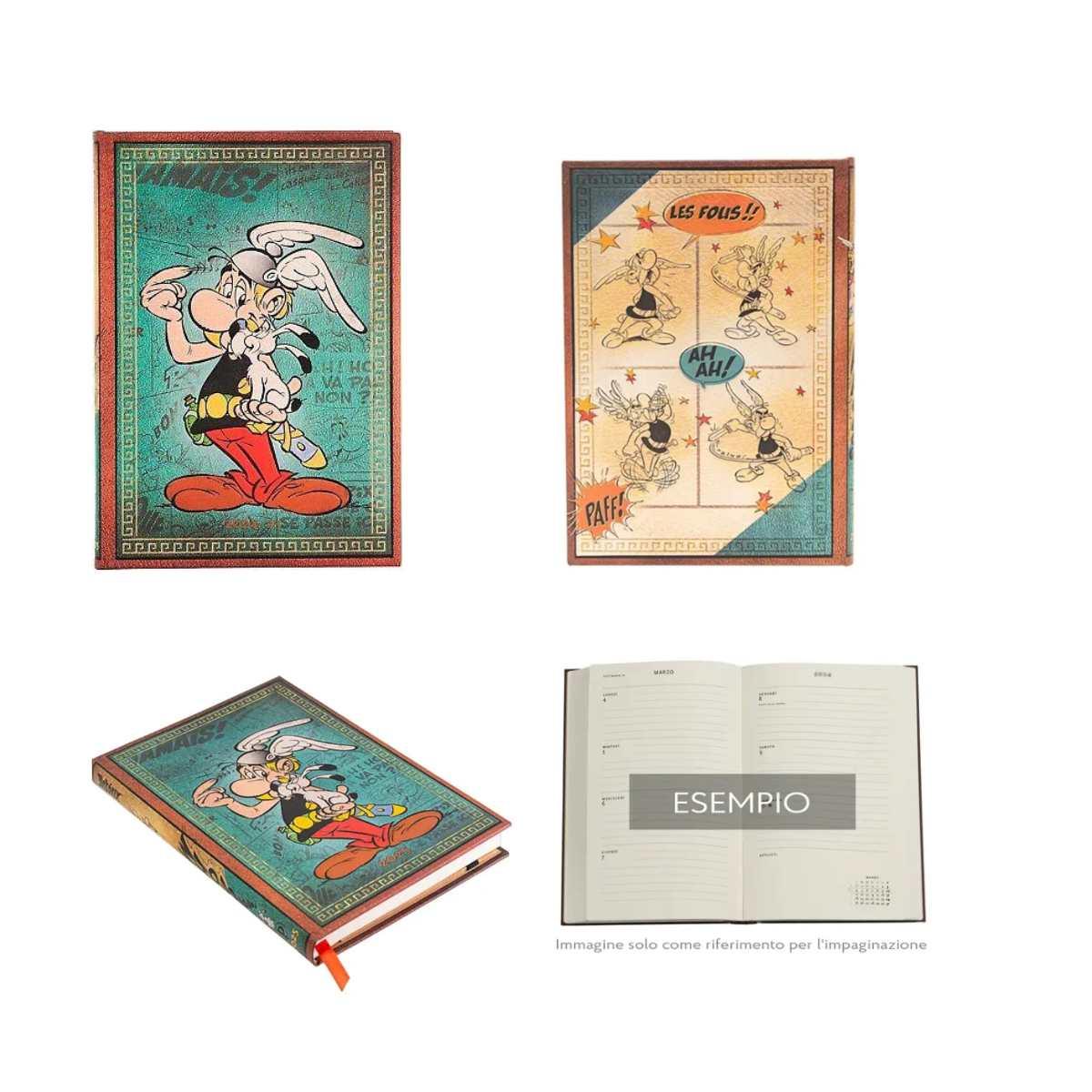 Agenda paperblanks 2025 asterix il gallo 12 mesi orizzontale midi 12,5x18 cm