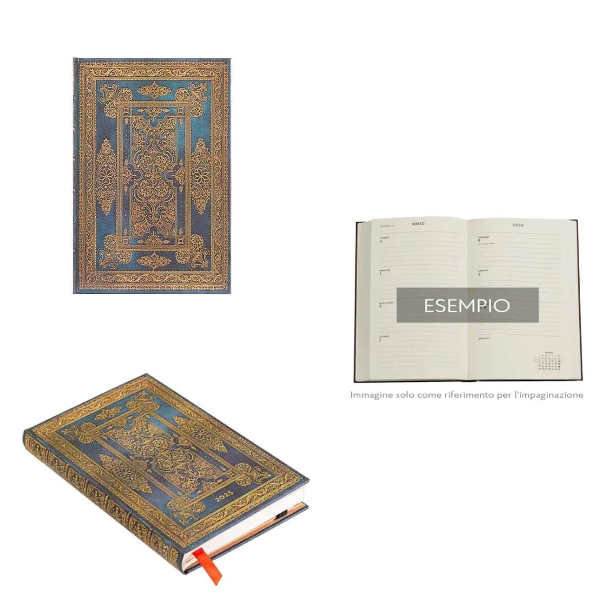 Agenda 2025 paperblanks mini settimanale orizzontale blu lussuoso