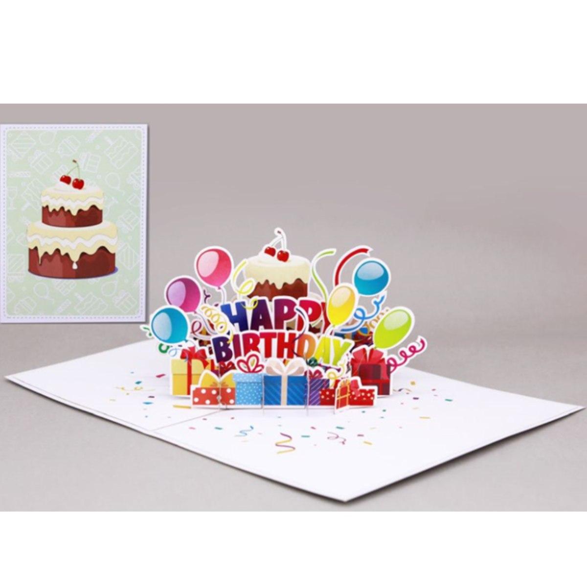 Biglietto auguri kirigami happy birthday