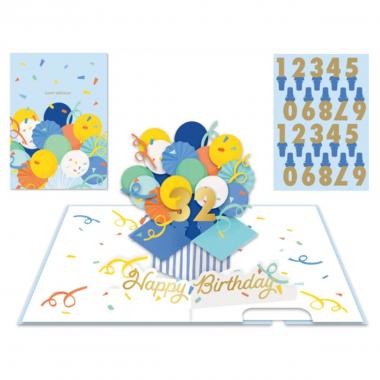 Biglietto popup kirigami handmade blue