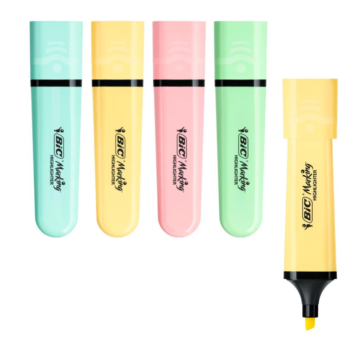 Evidenziatore highlighter bic colori pastello