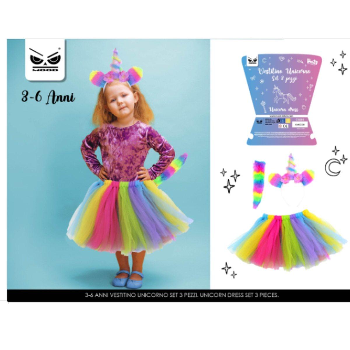 Set vestito unicorno 3-6 anni