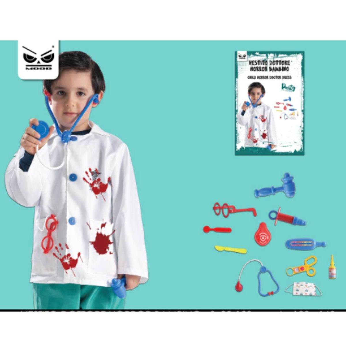 Vestito dottore horror bambino con accessori