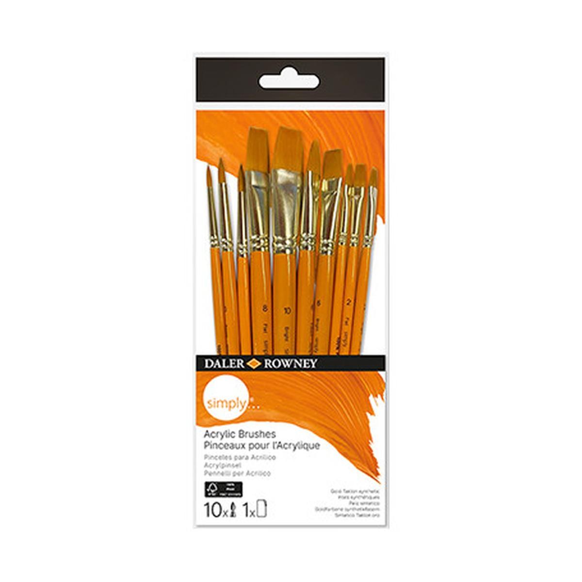 Pennelli per acrilico conf. 10 pezzi