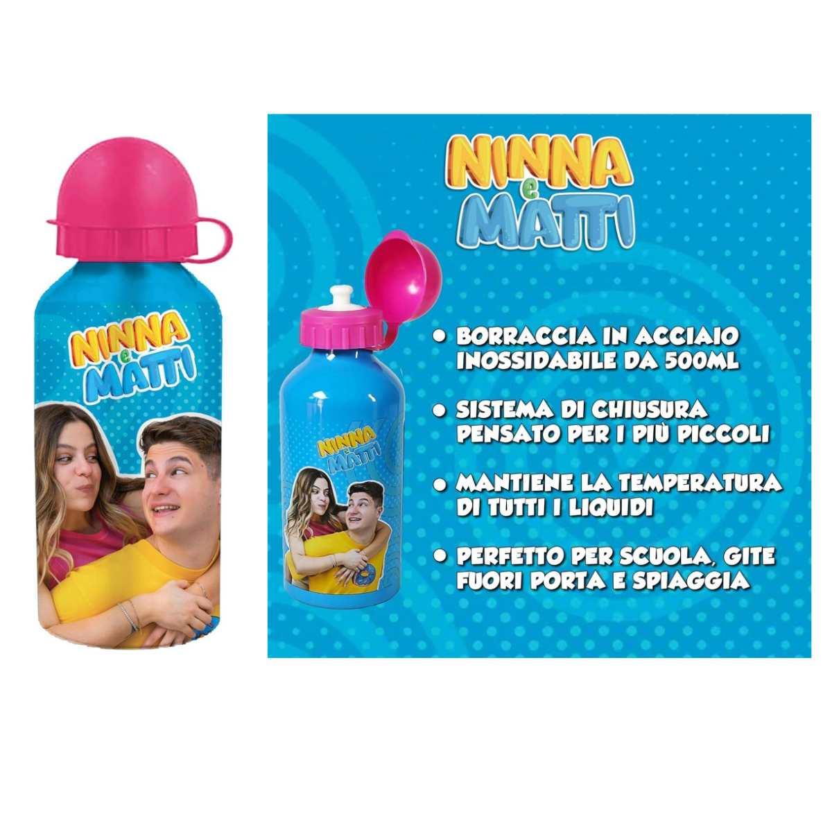 Borraccia  alluminio 500 ml  ninna e matti
