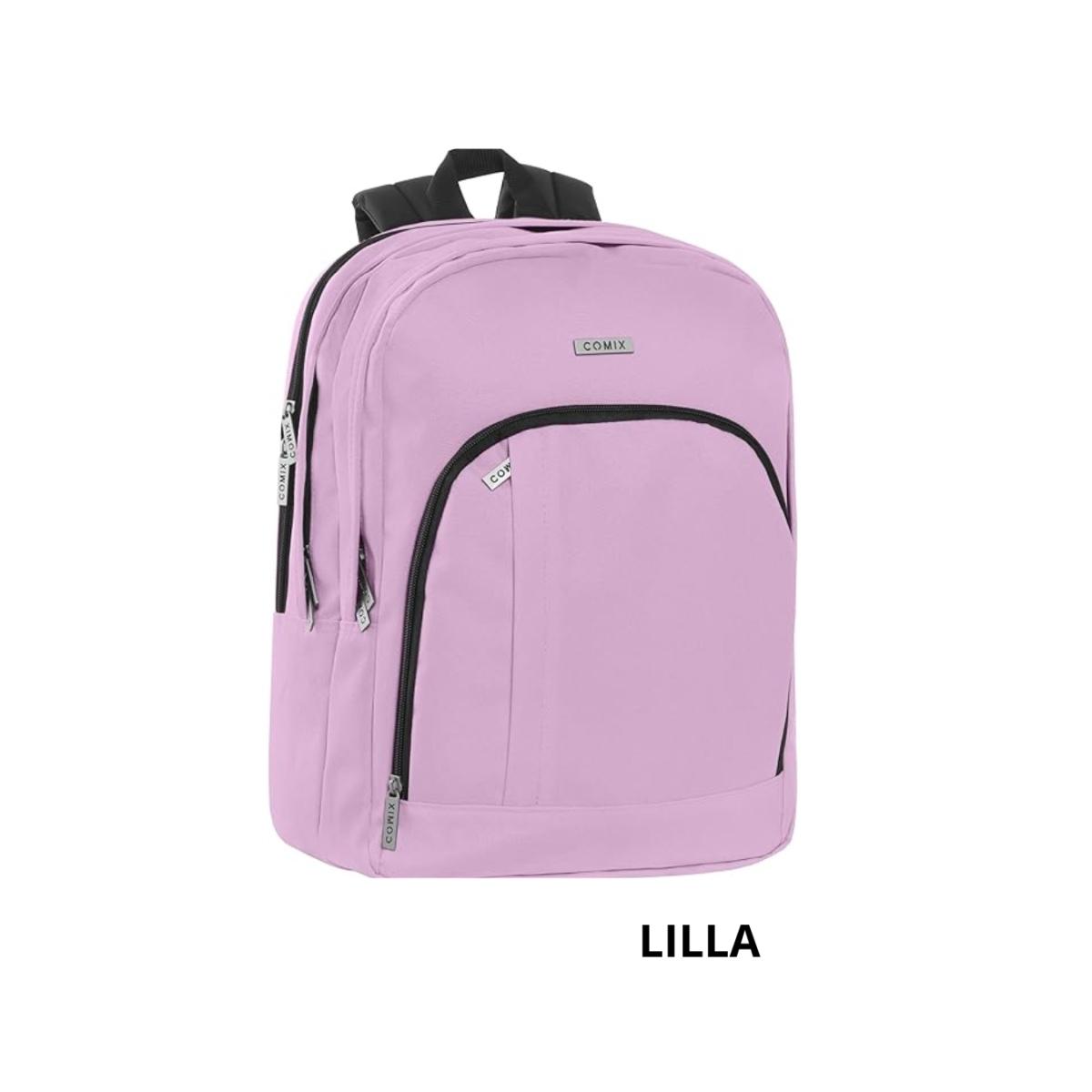 Zaino scuola 3 scomparti monocolore comix