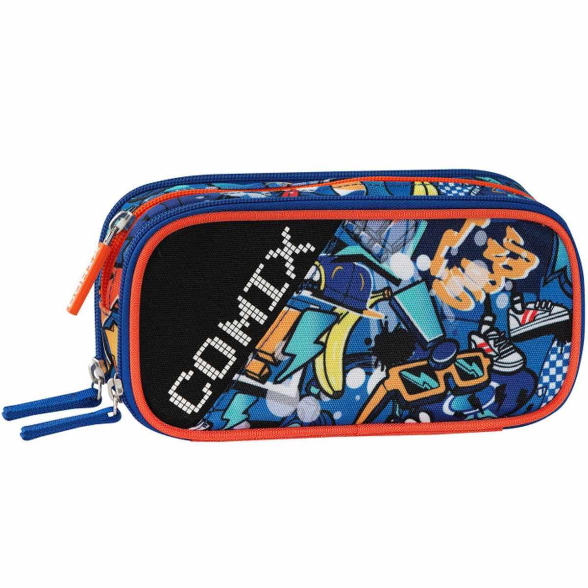 Astuccio bustina 3 zip triple 22x11x7,5 ultra bright comix boy