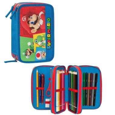 Astuccio 3zip super mario rosso-blu