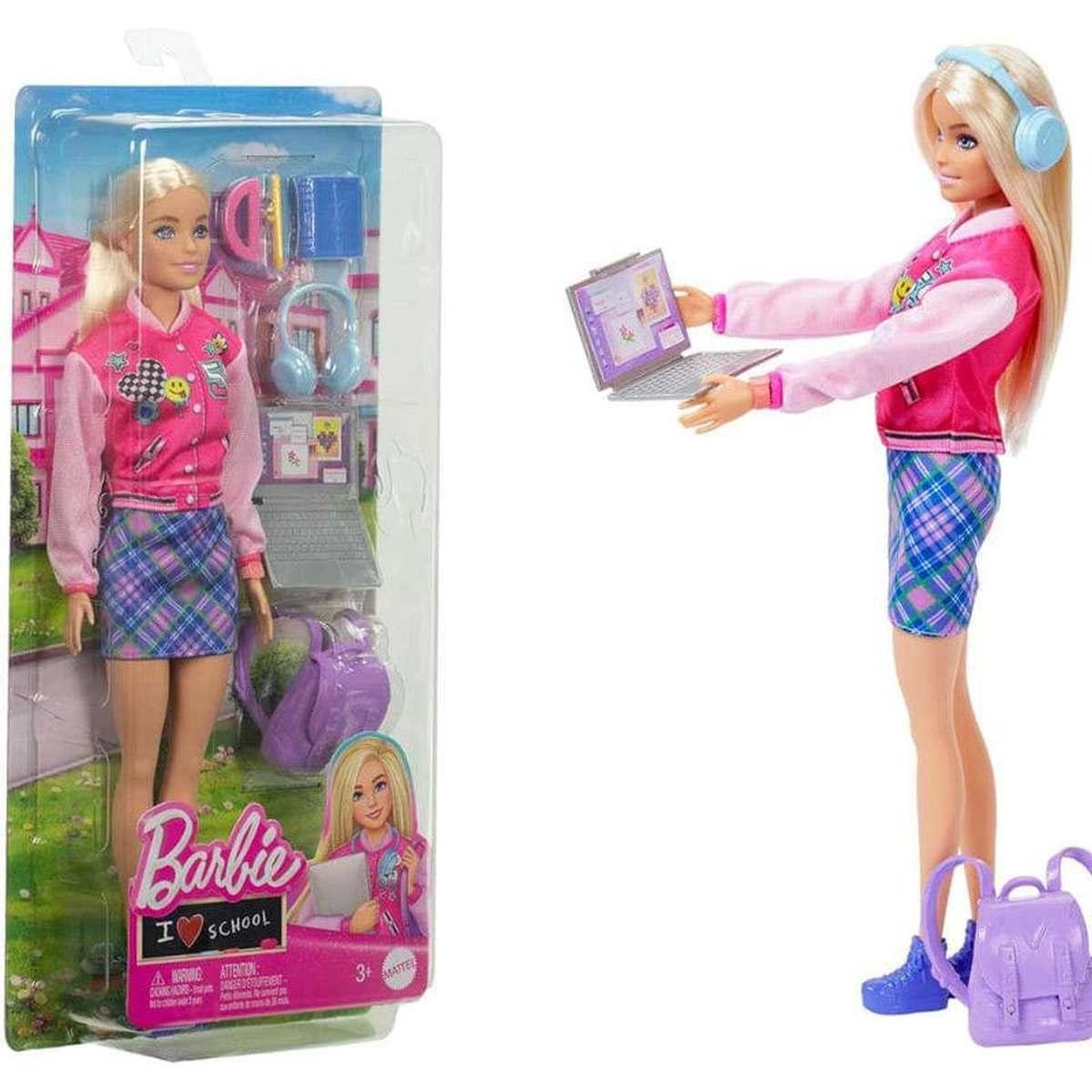 Barbie i love school bambola con accessori a tema college