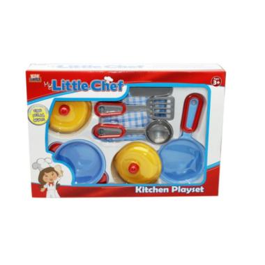 Pentole e mestoli con presina