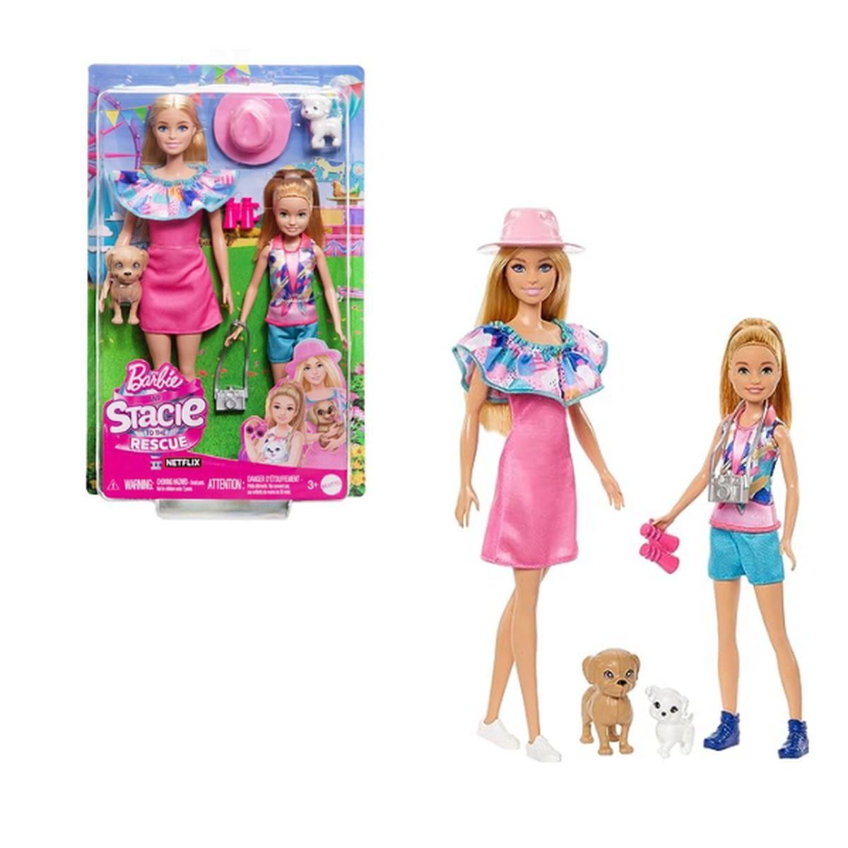 Barbie e stacie con cuccioli