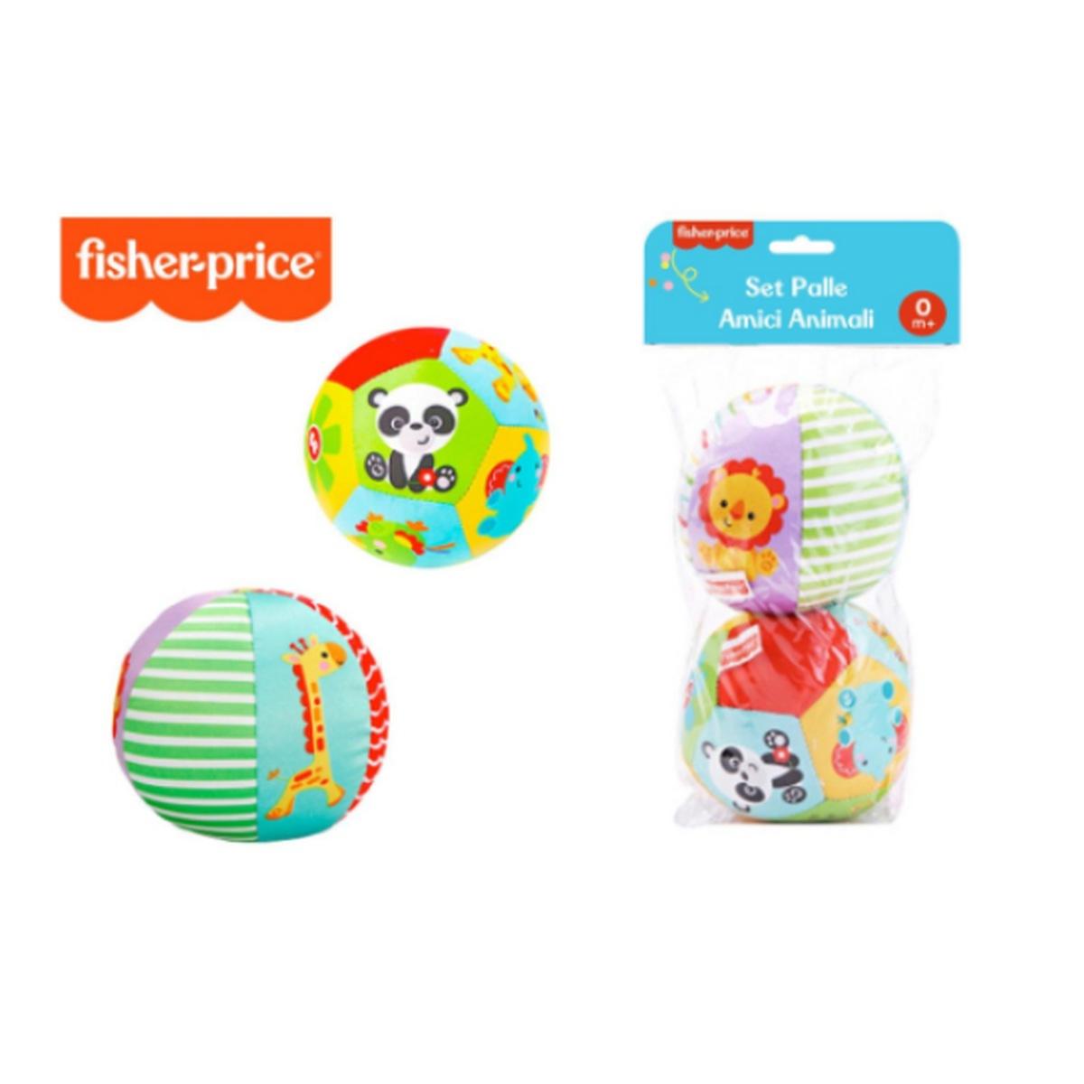 Fisher price set 2 palle amici animali tessuto