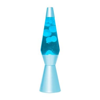 Lampada lava base blu 36 cm liquido blu e cera bianca