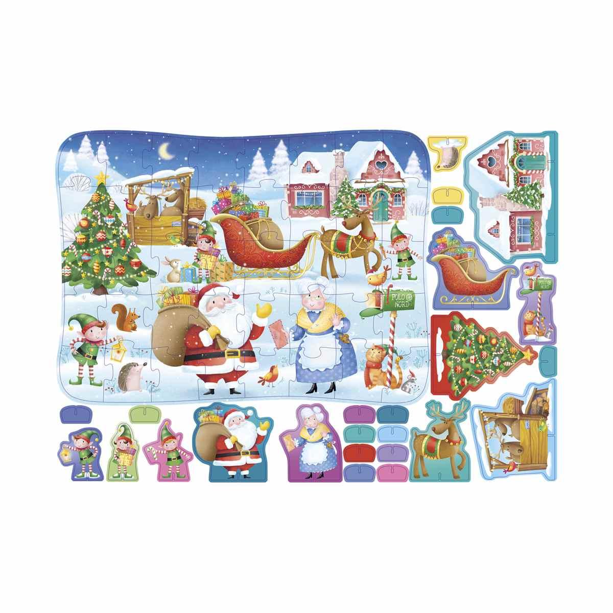 Nel paese di babbo natale puzzle libro e 12 tessere gioco