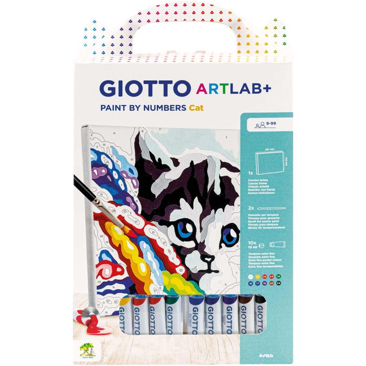 Gioco creativo giotto art lab paint by numbers cat