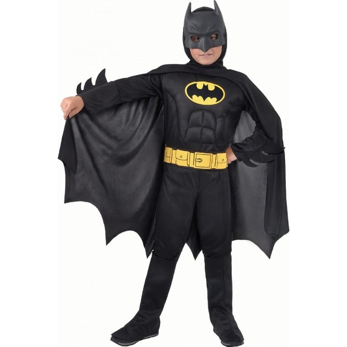 Costume batman con muscoli 3/4 anni