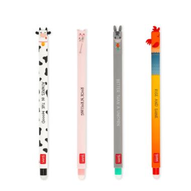 Set di 4 penne gel cancellabili legami la fattoria