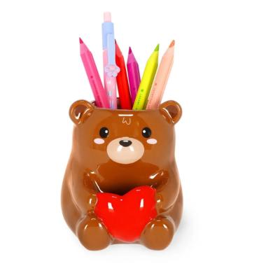 Portapenne in ceramica desk frend teddy bear