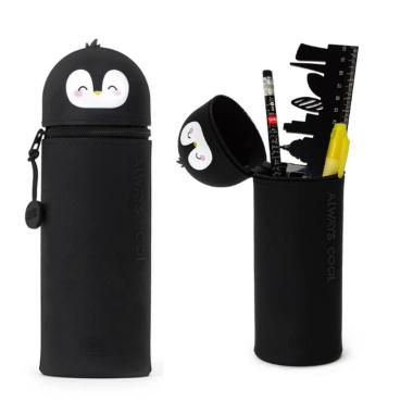 Portapenne in silicone kawaii pinguino