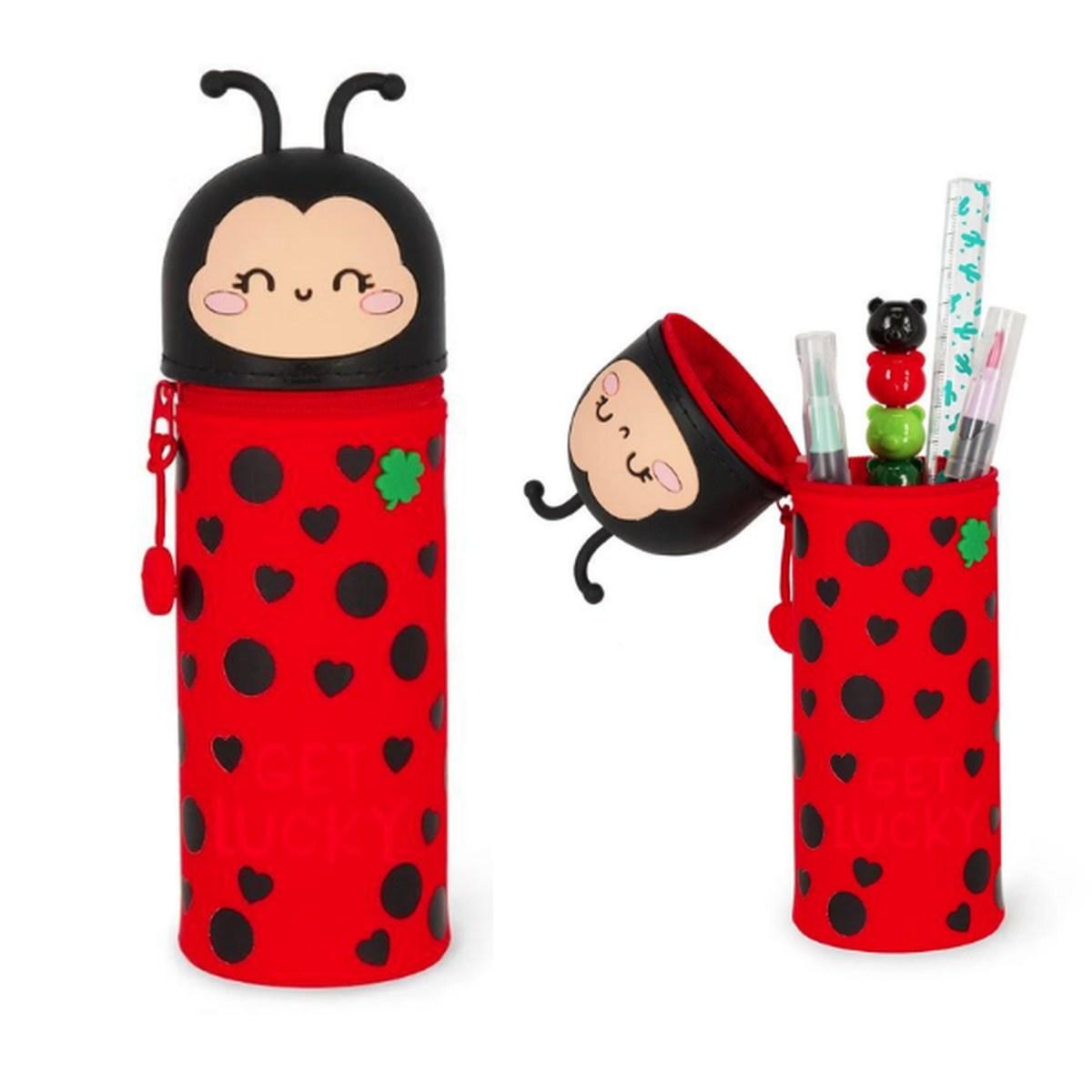 Portapenne in silicone kawaii coccinella