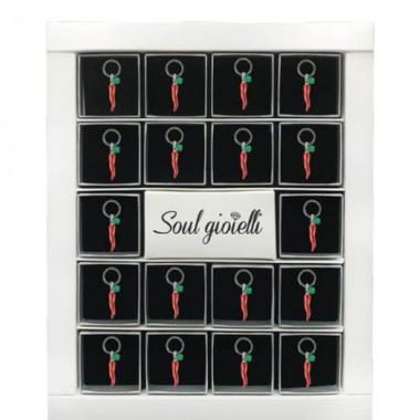 Portachiave cornetto con quadrifoglio