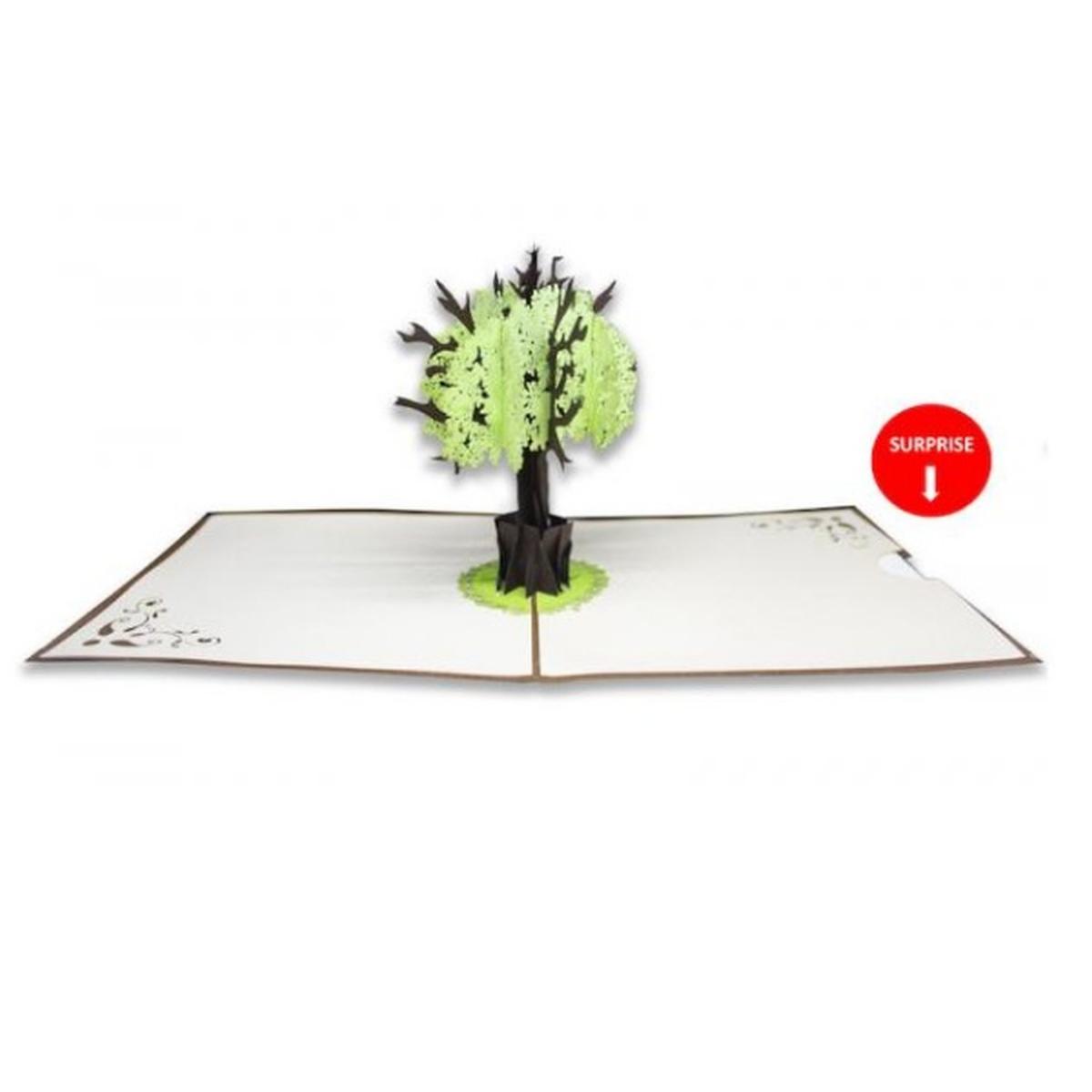 Biglietto auguri origamo albero della vita