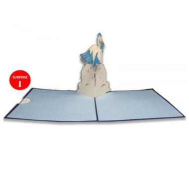 Biglietto origamo cicogna bimbo