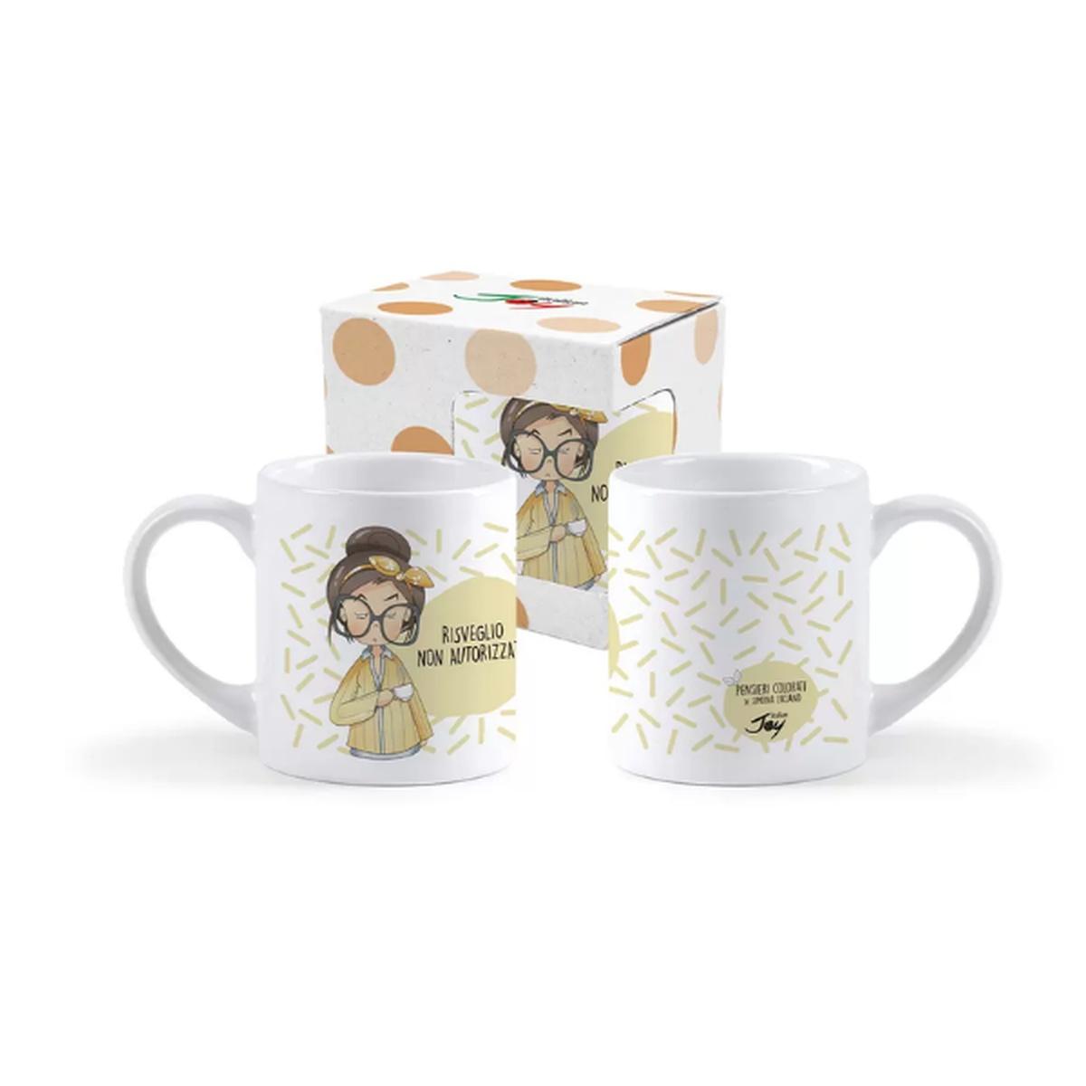 Tazzina caffè pensieri colorati  risveglio: non autorizzato