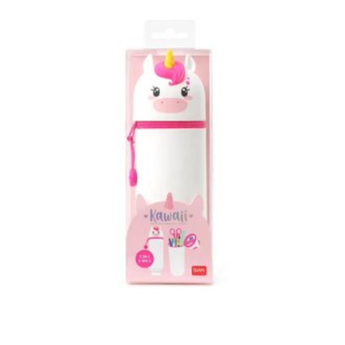 Kawaii 2in1 pencil case in silicone unicorno