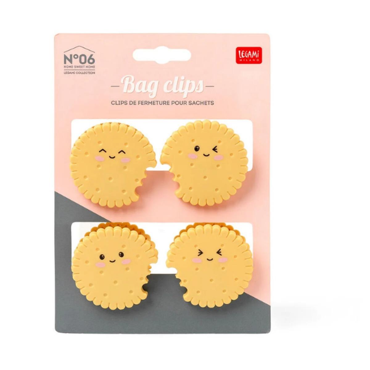 Set di 4 clip biscotto chiudi pacco