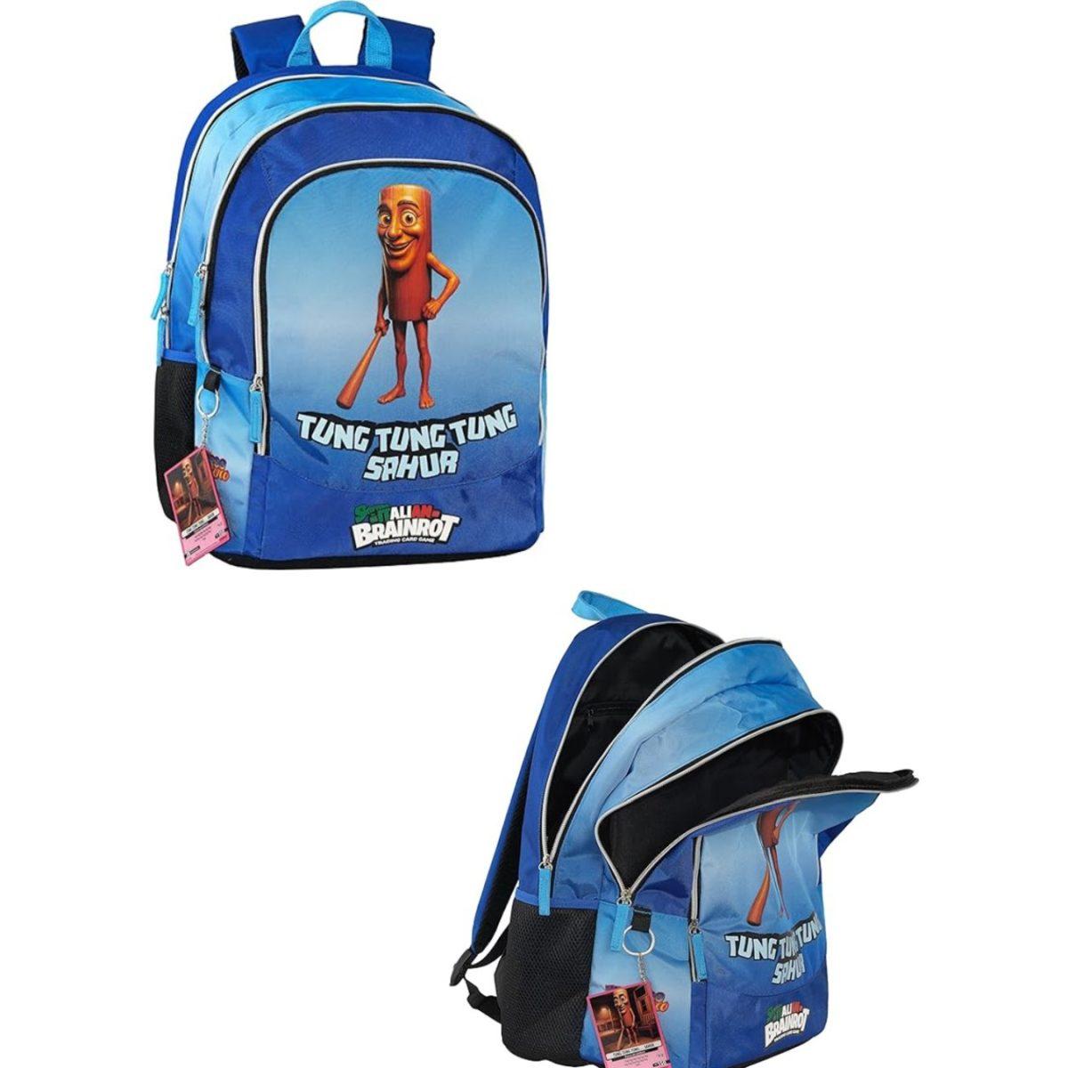 Zaino Scuola Skifidol Italian Brainrot Tung Tung Sahua 3 Zip