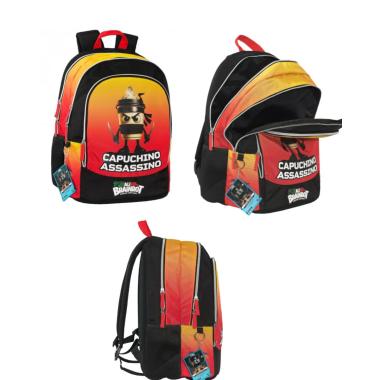 Zaino Scuola Skifidol Italian Brainrot Cappuccino Assassino 3 Zip