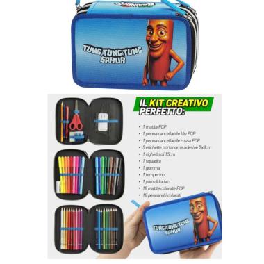 Astuccio 3 Zip brainrot Skifidol Tung Tung Tung Sahur