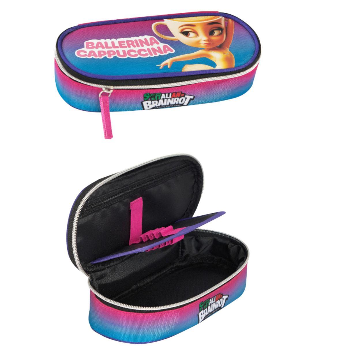 Astuccio ovale organizzato ballerina cappuccina skifidol brainrot